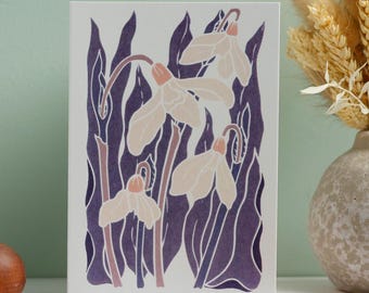 Snowdrops in the Night Garden Card (Blank Inside) | Single Card & Envelope