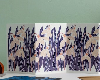 Snowdrops in the Night Garden Garland Card (Winter Bulbs) | Single Card & Envelope