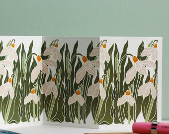 Snowdrops in the Garden Garland Card (Winter Wild Flowers) | Single Card & Envelope