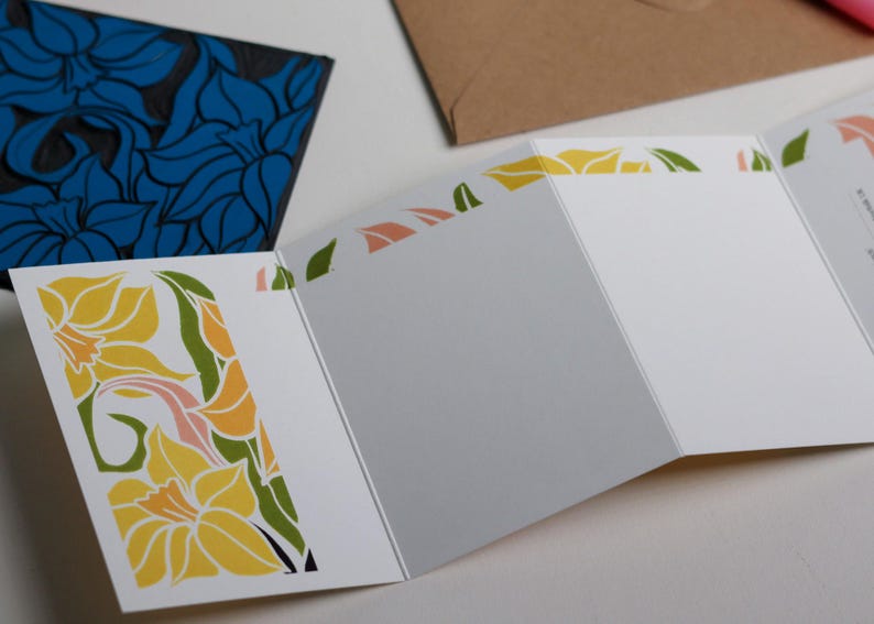 Daffodil Garland Flower Card (March Spring Birth Flower) | Single Card & Envelope imagem 10