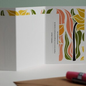 Daffodil Garland Flower Card (March Spring Birth Flower) | Single Card & Envelope imagem 5