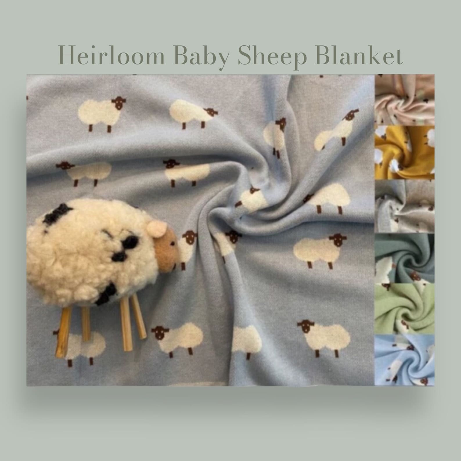 Farmyard Lamb Snuggle Blanket in Green