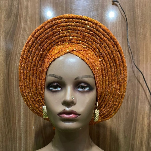 AutoGele, Pre Styled Head Wrap, Pre Tied Turban, Elegant Turban, Auto Gele