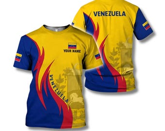Personalized Venezuela Flag Shirt Hoodie Sweatshirt, Custom Name Venezuelan Pride Apparel