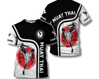 Personlig Muay Thai-fighterskjorta, unik t-shirt med namn