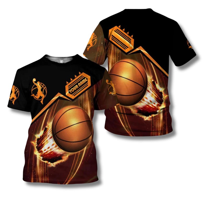Basketball Fireball-tröja, -luvtröja eller -tröja – Anpassade namn Slam Dunk-kläder T Shirt