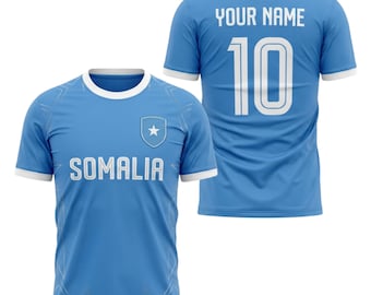 Custom Somalia Soccer Jersey, Personalized Name Number Shirt for Fans