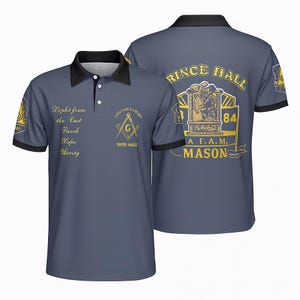 Custom Freimaurer Prince Hall 1784 PHA F&A 3D AOPPolo Shirt Größe S-5XL