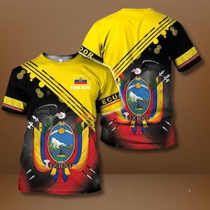 Ecuador Flag Shirt, Hoodie, or Zip Hoodie – Custom Name Bold Ecuadorian Apparel