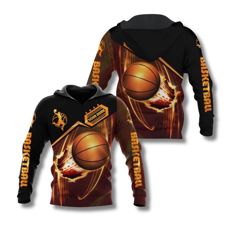 Basketball Fireball-tröja, -luvtröja eller -tröja – Anpassade namn Slam Dunk-kläder Pullover Hoodie