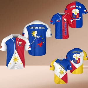 Custom Philippines Baseball Jersey: 3D Filipino Flag Pride Shirt