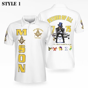 Personalized Lodge Name Freemasonry Father Of All 1784 Without Us 3D Polo S-5XL