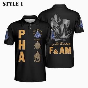 PHA Infinite Wisdom E & AM Personalized Masonic Polo Shirt
