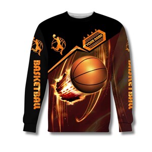 Basketball Fireball-tröja, -luvtröja eller -tröja – Anpassade namn Slam Dunk-kläder Sweatshirts