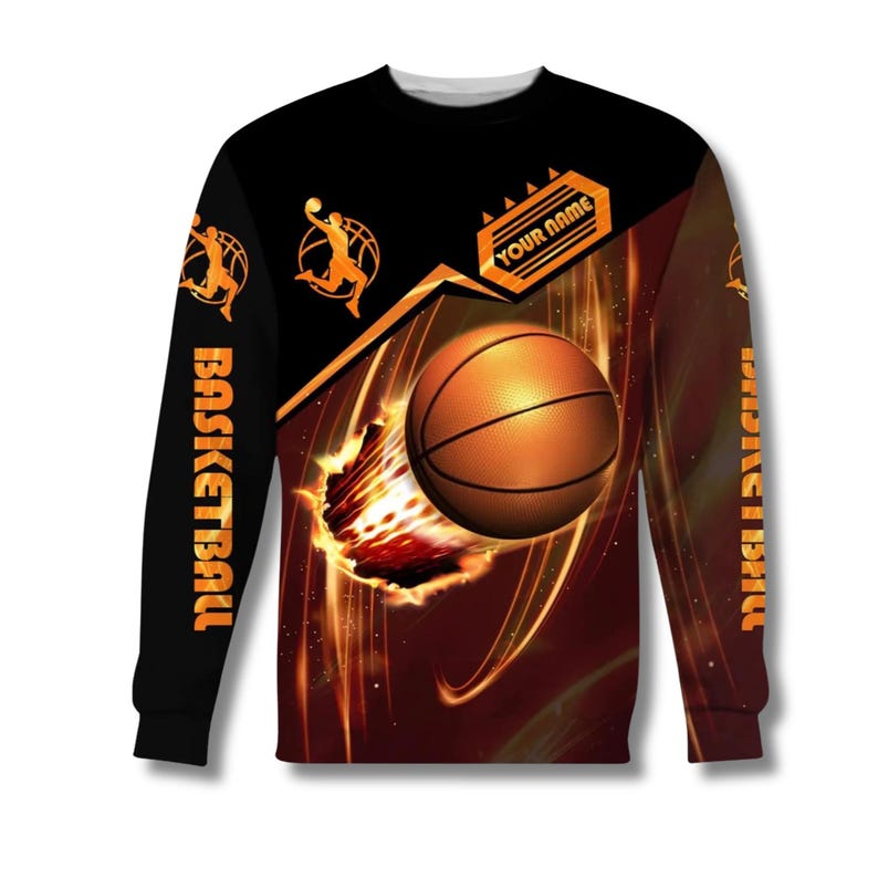 Basketball Fireball-tröja, -luvtröja eller -tröja – Anpassade namn Slam Dunk-kläder Sweatshirts
