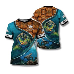 Personalisierte Meeresschildkröte Shirt, Benutzerdefinierte Name Ozean T-Shirt Sweatshirt
