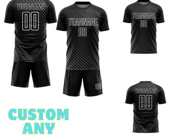 Benutzerdefinierte Black Team Jersey Set, personalisierte Name Number Uniform, passendes Sport-Shirt und Shorts, Sportbekleidung für Erwachsene