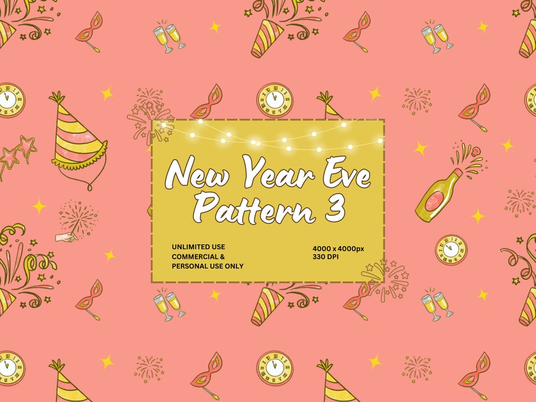 NYE Special, Happy New Year's Pattern, Celebration Supplies, New Year's ...