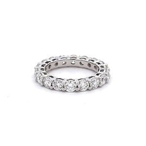 18K White Gold Full Eternity Ring 3.50mm Round Natural Diamonds Infinity 3.5mm Band Love Jewelry Proposal Ring