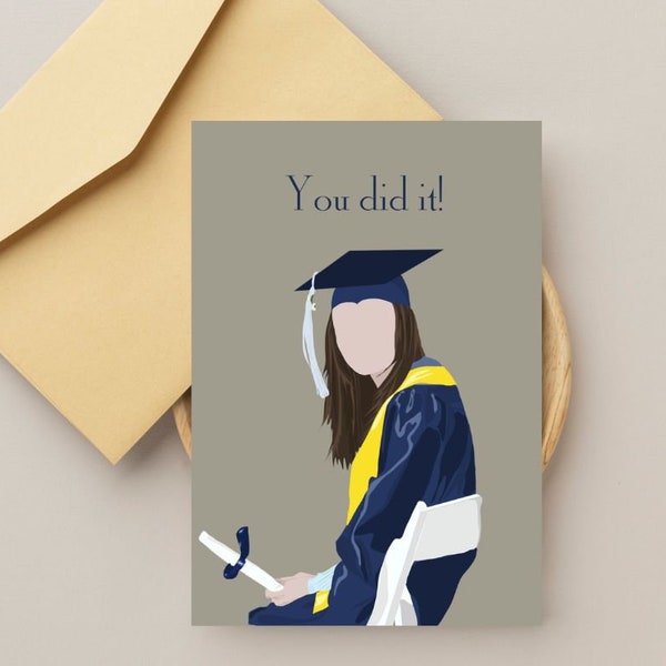 Carte de remise des diplômes Rory Gilmore Gilmore Girl pour une amie, vous l'avez fait Yalee, impression à la maison, carte de félicitations pour une diplômée pour sa fille et sa soeur