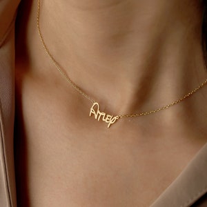 18k Gold Custom Disney Font Necklace, Personalized Disney Name Necklace, Kids Name Necklace, Mother's Day Gift, Gift For Her