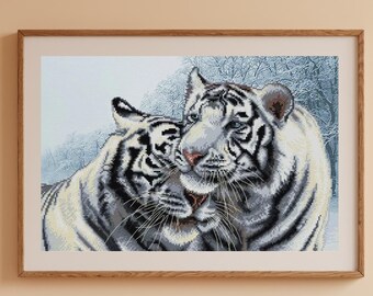 Cross Stitch Kit Tiger Love J-1062 - Etsy