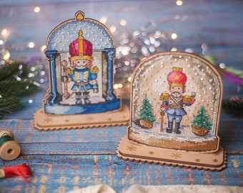 Christmas Soldier Perforated Wooden Cross stitch Kit, Stitchable Wooden kit Xmas decoration, Christmas tree toy Plywood DIY, holiday decor