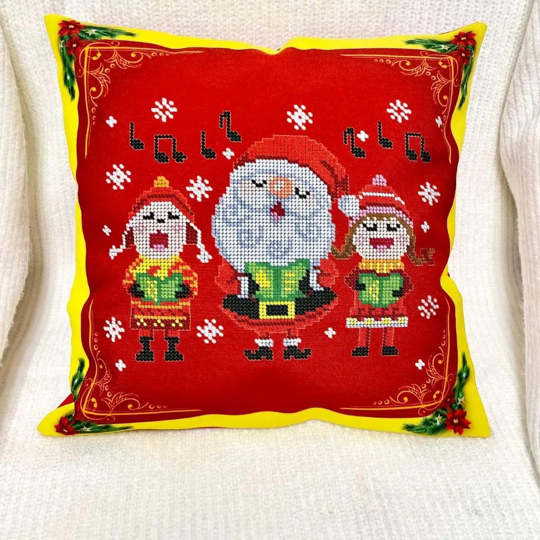クッションカバー 楽天市場】クリスマス 刺繍 クリスマス クッションカバー 45x45cm 刺繍 装飾クッション クッションカバー