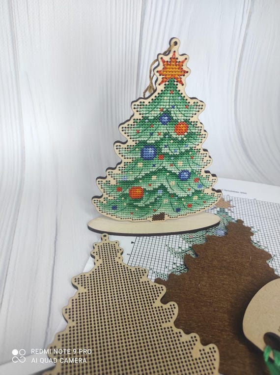 Mini Schemi Punto Croce Per Alberi Di Natale: Set Da 6 (schema - Italia