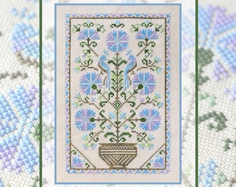 Kit punto croce sampler, kit punto croce contato albero della vita fiordalisi, decorazione murale fai da te, artigianato a punto croce