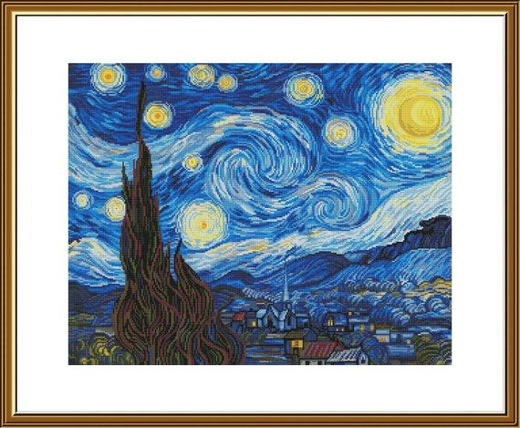星月夜のゴッホのクロスステッチキット、有名な絵画のクロスステッチ