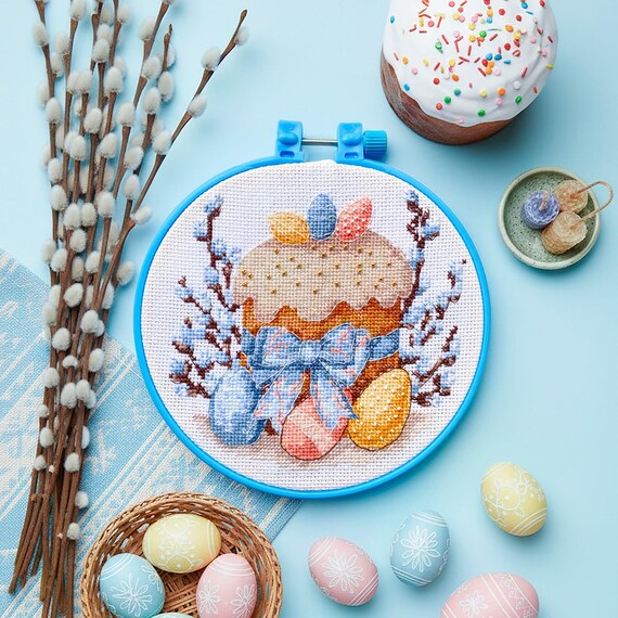 Set De Punto De Cruz De 5 Unidades – Plantillas De Madera Con Agujeros – Manualidades De Pascua – Para Niños – Incluye Hilos