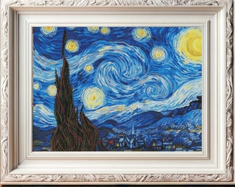 ヘックスアート ヴァン・ゴッホ 星月夜 クロスステッチキット