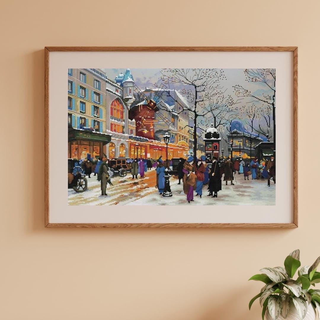 Moulin Rouge Cross Stitch Kit, Old Paris Cabaret X-stitch Pattern ...