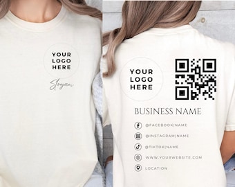 Custom Business Logo & QR Shirts Personalized Logo, Custom Logo Design Shirt, Personalized Logo Shirt, Customized Company Logo, Team Logo T