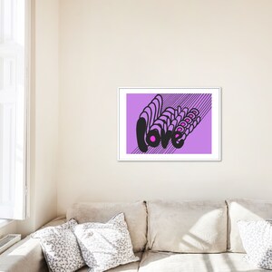 Love Purple - Original Digital Art Download Art Prints Gift Idea Wall Decor Trendy Art Wall Instant download home office