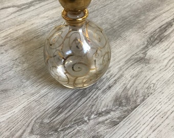 Hand Painted 24 Carat Gold Trim Perfume Bottle - Made in Italy by SI-AN