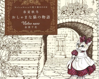 Nelco Neco - Livre de coloriages et d'histoire Chats - Livre japonais