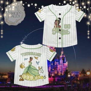 Custom Tiana Princess Baseball Jersey, Princess and the Frog Jersey Shirt, Personalized Disney Princess Outfit