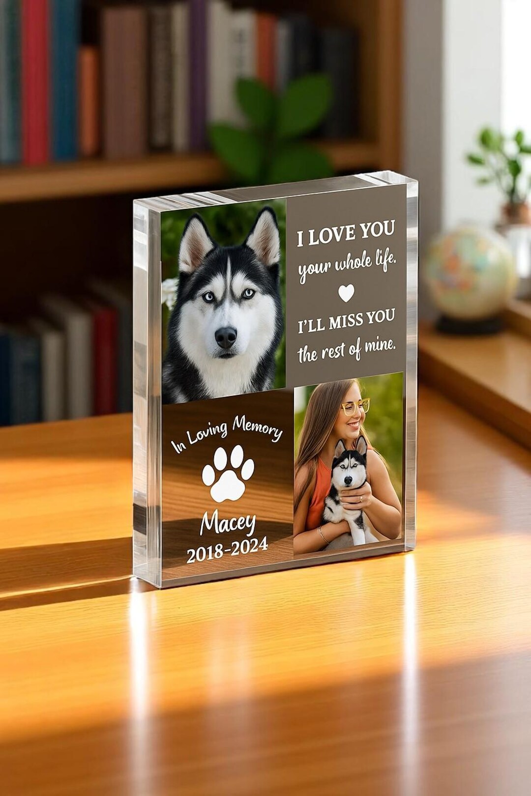 Forever Missed Pet Memorial Photo Block – Custom Acrylic Keepsake for ...