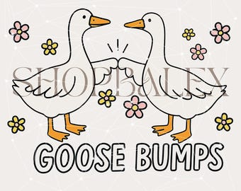 Dumme Gänsehaut PNG - Lustige Mama Gans PNG, Adrettes Blumengans Design, Retro digitaler Download