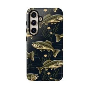 Barsch Angeln Geschenk Handyhülle Angeln Druck Geschenk für Ihn Großer Mund Bass Fisch Muster