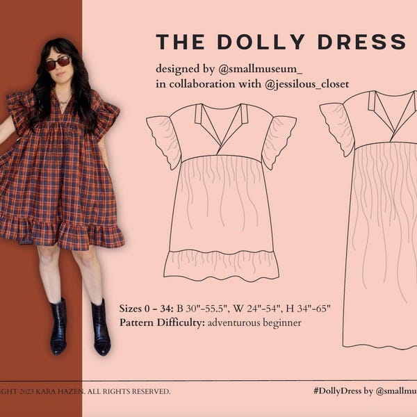 Dolly Dress PDF Size Inclusive Sewing Pattern