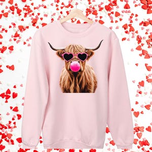 Valentines Day Highland Cow PNG