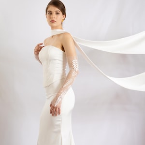 Satin Bridal Scarf: Double Faced Wedding Neck Scarf