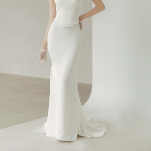 Bridal Satin Elegant Two-Piece Wedding Dress with corset top and A-Line or Mermaid Skirt