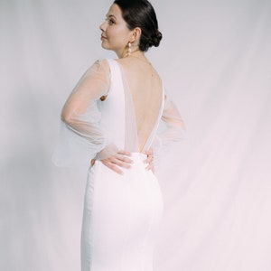 Mermaid Wedding Dress, Trumpet Bridal Gown, Square neck Dress, Fitted Bride Gown (Civil Wedding / Pre-wedding / Standesamt) - June