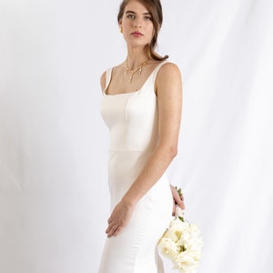 Mermaid Wedding Dress, Trumpet Bridal Gown, Square neck Dress, Fitted Bride Gown (Civil Wedding / Pre-wedding / Standesamt) - June