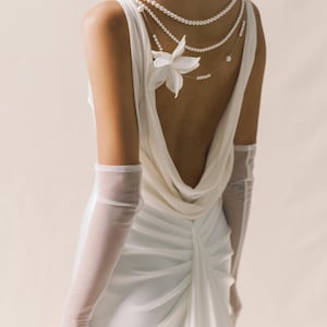Clara - Cowl back / Waterfall Satin wedding dress (Engagement / Pre-wedding / celestial)