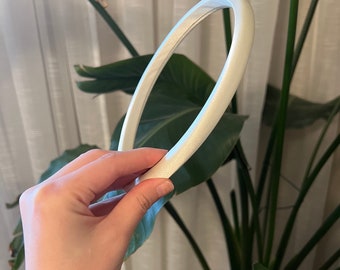 Weißes dünnes Stirnband, Brautstirnband, Hochzeit Satin gepolstertes Stirnband, Frauen Plüsch Stirnband, Seidenkissen Haarband, Elfenbein Geschenk für sie Stirnband